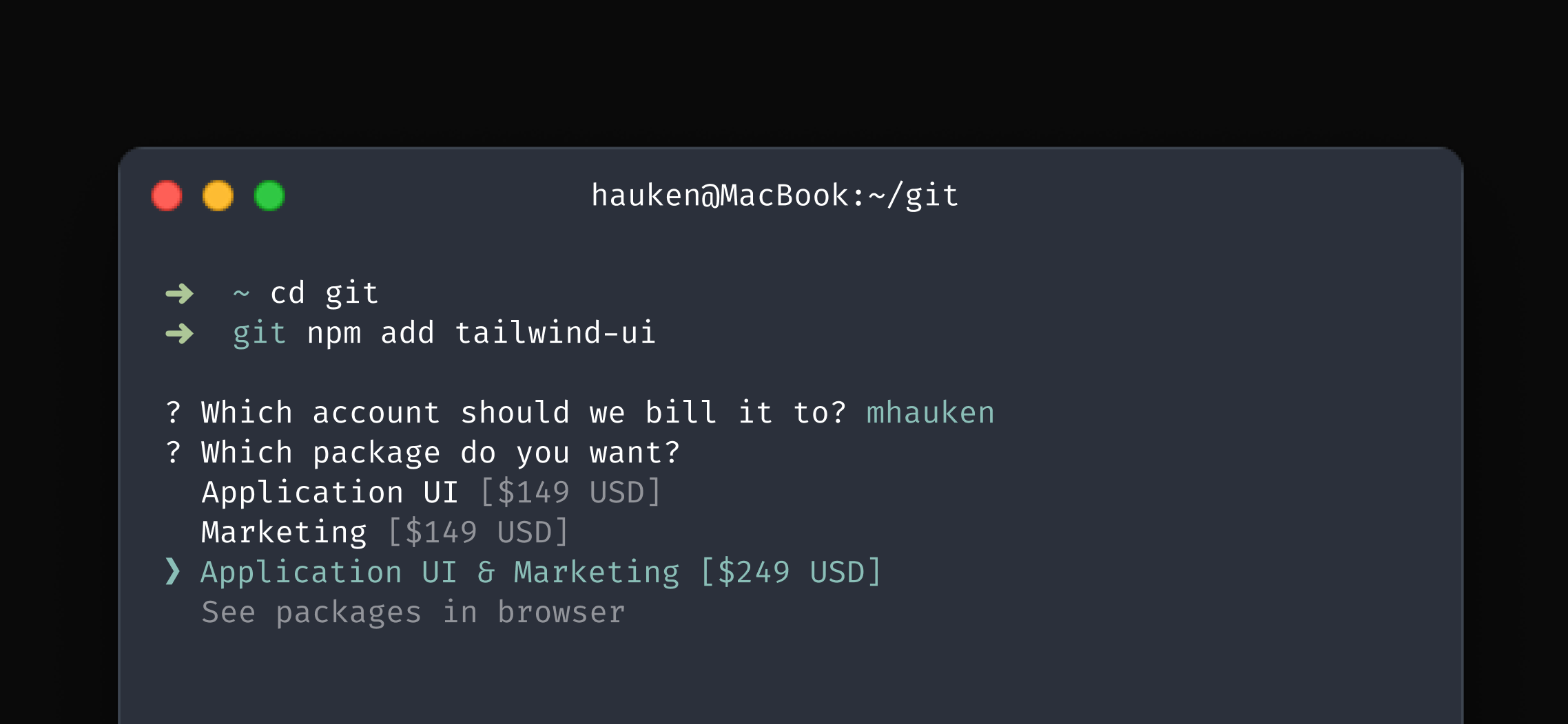 Sketch on buying open source in terminal
