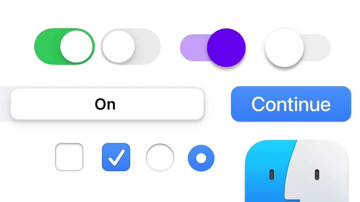 Example with components from Material UI and MacOs and iOS